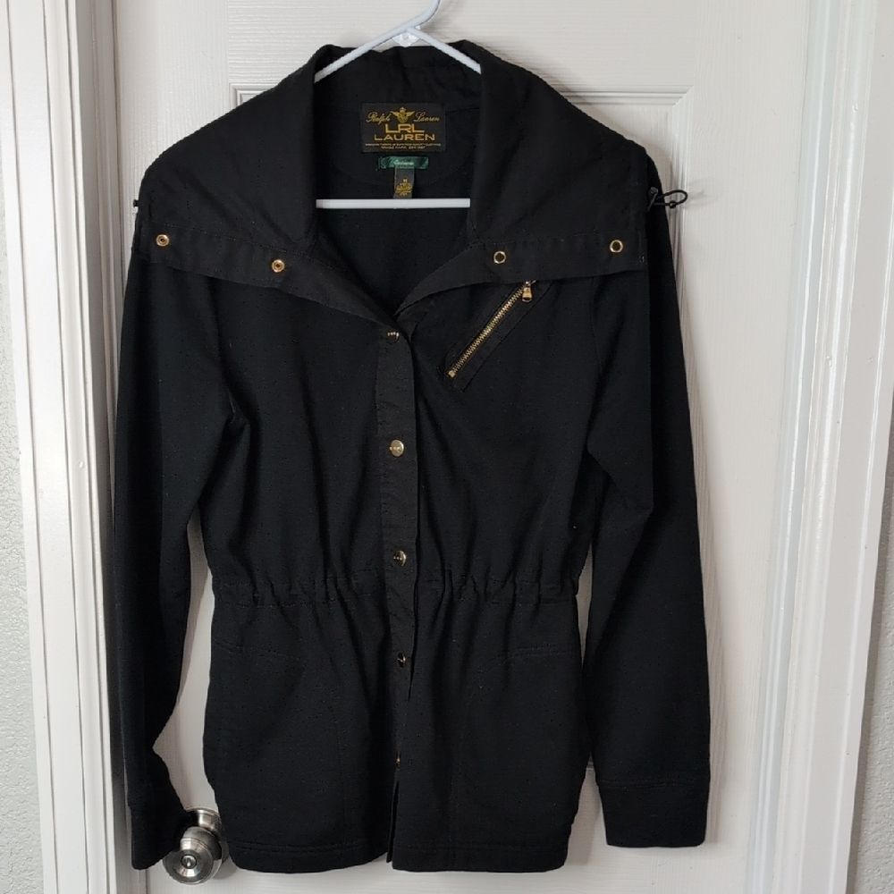 Ralph Lauren LRL Utility Jacket in Black with Gold Accents Size M